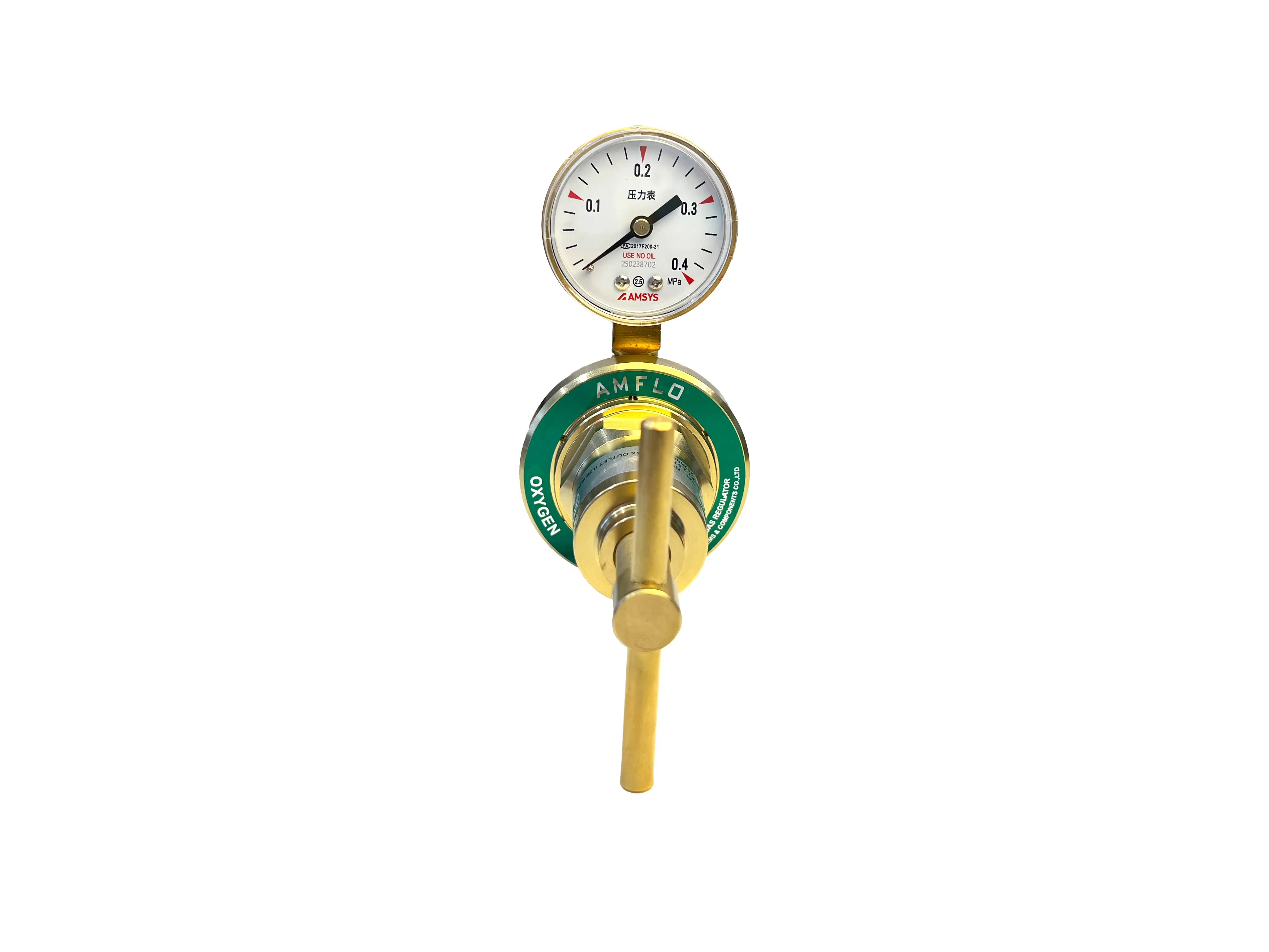 Регулятор линейный для инертных газов AMFLO R82LIN-125 (Ar, He, N2, Air)  латунь  с 1-им манометром, давление на входе до 35 бар.  произв 14м3/час / Regulator R82LIN-125
