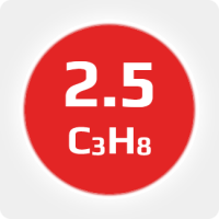 Пропан (C3H8) 2.5 (99,5%) в баллоне 50л (20кг) соединение W21,8х1/14'' LH (DIN1) (c баллоном) R-290