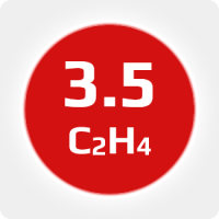 Этилен (C2H4) 3.5 (99,95%) в баллоне 1л. (0,3 кг.), соединение W21,8х1/14'' LH (DIN 1)