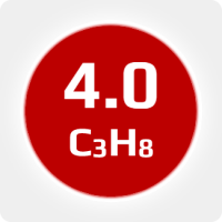 Пропан (C3H8)  4.0 (99,99%) в баллоне 59,5л (25кг) соединение W21,8х1/14'' LH (DIN1) (с баллоном)