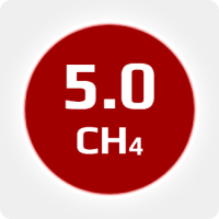 Метан (CH4) 5.0 (99,999 %) в баллоне 2л. 100бар, соединением W21,6x1/14'' LH (DIN 1)